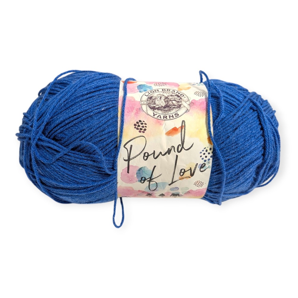 Lion Brand Pound of Love Blue Premium Acrylic Medium 4 Worsted Yarn 16oz‎ 1020yd